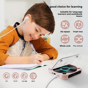 Lecteur <span class=keywords><strong>CD</strong></span> portable personnalisé avec interface 3,5 mm pour haut-parleur, affichage, fonction répétition, apprentissage <span class=keywords><strong>CD</strong></span>, compact et léger, type Walkman - Product Image 2