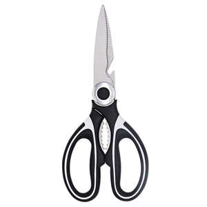 Kitchen Scissors Stainless Steel Straight Head Cut Chicken Bones Home Use Black White - Product Image 2