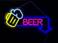 Enseignes néon LED « Bière » pour la décoration de la « Man Cave », de la chambre, du bar à domicile, du magasin, du pub, du bistrot, de la salle de jeux, des fêtes et comme cadeaux