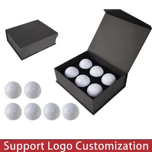 Estuche de regalo de pelotas de Golf blancas de dos piezas de lujo personalizado del fabricante, Impresión de pelotas de Golf de goma sintética Sarin para juego de regalo de Golf