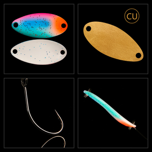 Small <strong>Doublecolor</strong> 2.5g 3.5g Hard Bait Sequins Spinner Single Hook Metal Trout Lures NEW OEM Fishing Spoons - Product Image 4