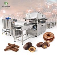 Ligne de production de chocolat pour billes de malt enrobées d'arachides et de cacao croustillant, similaire