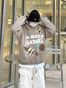 Bán Buôn Tùy Chỉnh 100% Bông Quá Khổ Áo Thun Hoodies Áo Nỉ 320 - 500 GSM Puff In Ấn Thêu Mô Hình Phim Hoạt Hình - Product Image 4