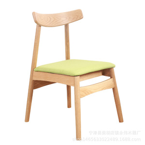 Dining Chair Solid Wood White Oak Cushion Restaurant Chair Nordic Style Adult Use - Product Image 5