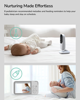 NeoView Monitor de Bebé con Cámara de Video Full HD de 3.5 Pulgadas, Proyección, Sin Wi-Fi, Visión Nocturna, VOX, Audio Bidireccional, Alerta de Temperatura, Reproducción de Canciones de Cuna en Bucle