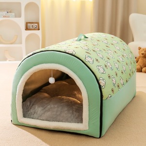 Casa de cama para gatos cálida multicolor, nido duradero para mascotas, perrera para perros lavable extraíble con venta loca - Product Image 6