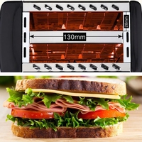 Nouvel Arrivage Appareil Électroménager : Grille-pain Électrique 2 Tranches à Fentes Larges pour le Petit-déjeuner, le Déjeuner et le Dîner, pour Pain, Hamburgers et Sandwichs