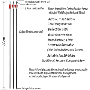 Flèches en carbone anti-crevaison pour le tir à l'arc, flèches <span class=keywords><strong>de</strong></span> précision pour la pratique et la <span class=keywords><strong>chasse</strong></span>, pour arcs à poulies et arcs classiques - Product Image 4