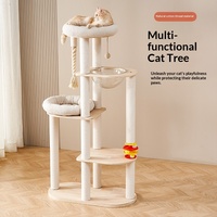 Arbre à chat intégré avec plateforme d'escalade et nid, en tissu, design simple et luxueux, pour usage domestique, capsule spatiale pour chat