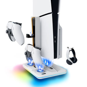 RGB многофункциональная охлаждающая вертикальная подставка с двойным контроллером зарядная док-станция для Ps5 Slim Digital/Disc Version консоль - Product Image 2