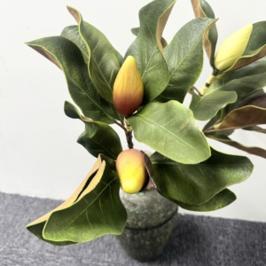 M562 hecho a mano lujoso Multi colores Real Touch seda <span class=keywords><strong>Magnolia</strong></span> hoja y ramas para boda Día <span class=keywords><strong>de</strong></span> la madre decoraciones <span class=keywords><strong>de</strong></span> Navidad - Product Image 2