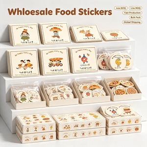 Pegatinas de Dibujos Animados, Etiquetas Rectangulares de Papel, Sé Feliz Todos los Días, Tema de Comida, Decoración Ecológica para Regalos y Manualidades - Product Image 6