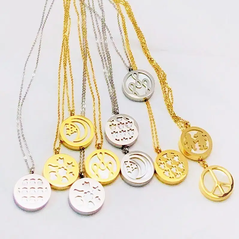 2021 Summer Hot Gold Women Chain Jewelry Necklaces Hollow Shell Pendant Composite Jewelry Set