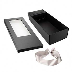 Caja de Regalo Rectangular Plegable con Ventana, Personalizada, con Cubierta de Cartón Gris, para Flores, Rosas del Día de San Valentín, Exclusiva para Comercio Transfronterizo - Product Image 5