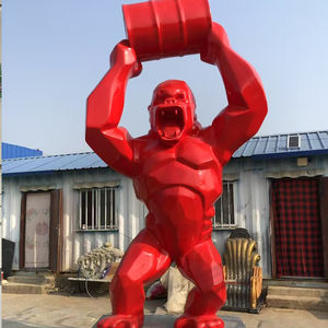 Grande Scultura Artistica in Resina di <span class=keywords><strong>Scimmia</strong></span> <span class=keywords><strong>Nera</strong></span> Irata Kong, <span class=keywords><strong>Scimmia</strong></span> da Collezione Dipinta - Product Image 4