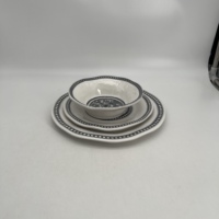 Service de table minimaliste en mélamine de haute qualité, compatible lave-vaisselle, vaisselle en mélamine portable, vaisselle occidentale personnalisée en mélamine