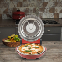 Machine à faire des pizzas électrique rouge facile à utiliser avec une plaque en pierre