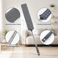 Nettoyeur de meubles pliable et réutilisable en microfibre de 2,5 m avec manche télescopique pour espaces étroits, emballage personnalisé