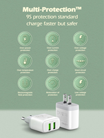 Chargeur USB LDNIO A2221 Prise EU US 12W QC3.0 Double USB Chargeurs de Téléphone Mobile Charge Rapide Chargeur Mural Certification CE OEM Personnalisé
