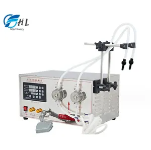 Semi-automatic Double Heads Magnetic Pump Essential Oil Perfume Juice Liquid Small Bottle Liquid Filling Machine