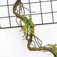 Guirlande de vigne artificielle en rotin, branche torsadée, mousse de fougère, écologique, pour grille murale, toile de fond de mariage, verdure de café, plantes artificielles