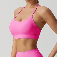 Soutien-gorge de sport pour adultes, haute élasticité, respirant, dos croisé, bretelles épaisses, antichoc, idéal pour le yoga et la gym (vente en gros)