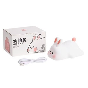 Lampe de chevet LED Bia Face Rabbit en silicone, rechargeable par USB, à commande tactile, lumière douce - Product Image 4