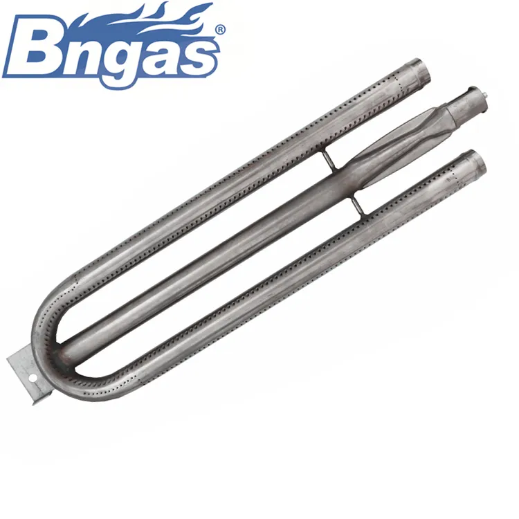 Stainless steel commercial U shaped gas tube burner for BBQ grill
