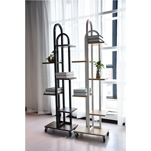 金属製プラントスタンドラック屋内マルチフラワープランターポットホルダー棚ホイール付き - Product Image 1