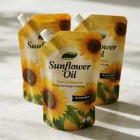 Pochette à bec verseur personnalisée pour huile de tournesol, 5 litres, 1 gallon, sac liquide avec poignée pour huile de palme