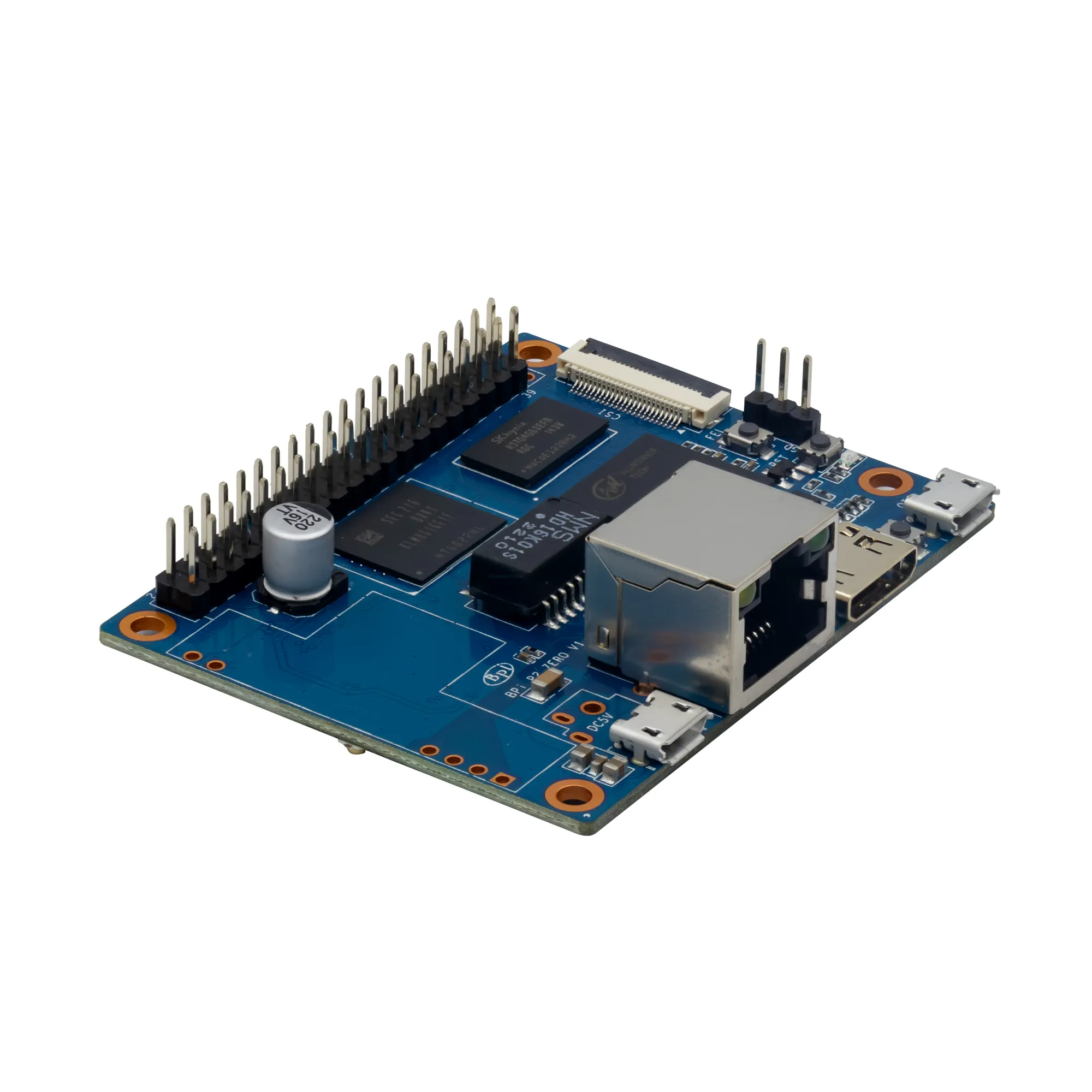 オープンソースハードウェアBanana PI BPI P2ゼロサポートLinuxシステムとAllwinner H3 SOC 512MB RAM 8GB EMMC SD CARD SLOT