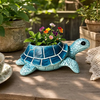 Pot de fleurs en résine en forme de tortue réaliste, accent décoratif créatif pour cour extérieure, pour plantes succulentes et verdure, Chine, décoration extérieure décontractée