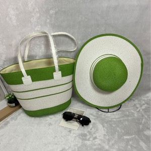 Túi xách đi biển mùa hè sọc kẻ, dung tích lớn, thân thiện với môi trường, chất liệu polyester nhẹ, có khóa kéo, in chữ, tái sử dụng được dành cho nữ - Product Image 4