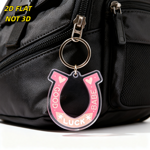 Llavero Acrílico de Herradura Rosa con Corazones y Estrellas, Amuleto de la Suerte para Llaves, Bolsos y Mochilas, Accesorio Adorable - Product Image 4