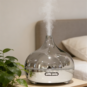 Difusor ultrasónico de Arom Chapado en plata, humidificador de aire, difusor de aceite esencial, Control remoto, difusor de fragancia para el hogar - Product Image 1