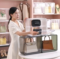 Vente en gros d'usine Étagère de présentation de figurines de jouets transparente avec couvercle magnétique Organisateur multifonction Boîte de rangement Boîte de présentation de sac à main de luxe