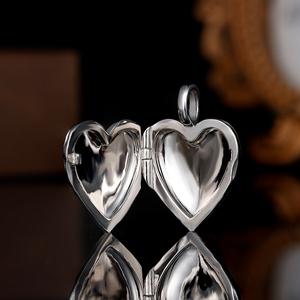 Grace Jewel bán buôn tùy chỉnh cá nhân 925 Sterling bạc tim có thể mở ra hình ảnh Mặt dây chuyền trống Mặt dây chuyền tốt quyến rũ - Product Image 2