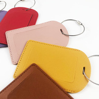 Vente en gros Longes fixes en cuir PU multicolores Étiquettes à bagages de luxe en métal Étiquettes d'identification pour cartes d'embarquement Stock de cartes