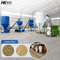 Projet clé en main d'usine d'aliments pour volailles avec système de broyage, de mélange, de granulation, de refroidissement et d'ensachage