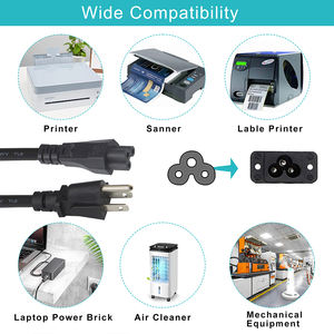 Fabrika doğrudan abd 18AWG 16AWG listelenen AC kablosu abd C5 bilgisayar buzdolabı güç kablosu Splitter çıkış tasarrufu - Product Image 3