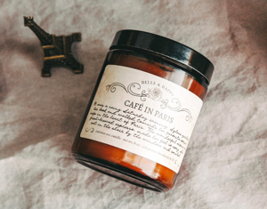 LANJO hot selling customized coffee scented soy wax amber color <b>candle</b> for home decoration accept custom logo and scent - Product Image 5