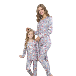 New Fashion Design Mommy and Me Family <b>Pajamas</b> Print Two-piece Suit Family Matching Outfits - Product Image 2