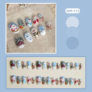 24 peças de Unhas Postiças de Resina em Formato de Amêndoa, Estilo Desenho Animado Fofo, Cobertura Total, Pintadas Coloridas - Product Image 2