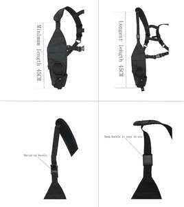 アウトドア旅行用ユニバーサルブラックポータブルダブルワイヤレスラジオ肩胸バックパックベストバッグ - Product Image 4