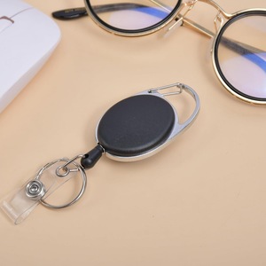 Printable oval frosted strap with easy-pull <b>buckle</b>, retractable back <b>clip</b>, suitable for nurse ID cards, logo printing, and - Product Image 2