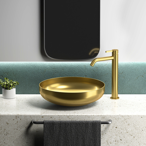 Luxe Offre Spéciale Doré 304 En Acier Inoxydable Ovale Rond Bol En Forme De Salle De Bains Navire Vanité Évier Lavabo Pour Hôtel <span class=keywords><strong>Appartement</strong></span> - Product Image 2