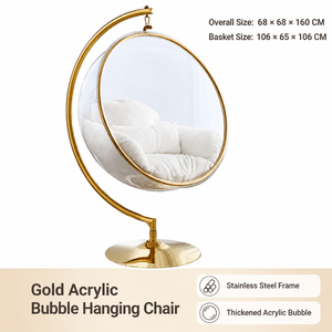 Silla Colgante de Burbuja Transparente de Acrílico con Estructura de Acero al Carbono, Columpio de Patio Interior/Exterior, Hamaca Tipo Huevo <span class=keywords><strong>para</strong></span> Balcón y Jardín, Ideal <span class=keywords><strong>para</strong></span> Relajarse - Product Image 1