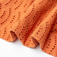 Oem personnalisé Orange une ligne Mini coton rayonne oeillet brodé nœud sangle tenue décontractée pour femmes