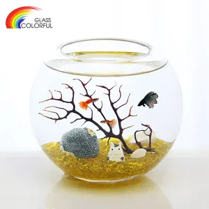 Peceras de Vidrio Soplado a Mano al por Mayor, Peceras Redondas Grandes de Vidrio Transparente con Tamaño Personalizado - Product Image 2