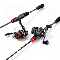 Set Joran Karbon 2 Seksi untuk Spinning dan Casting, Daya M/ML, 1.68-2.7M, Kit Air Tawar/Air Asin, Sungai, Laut, Bass, Ringan